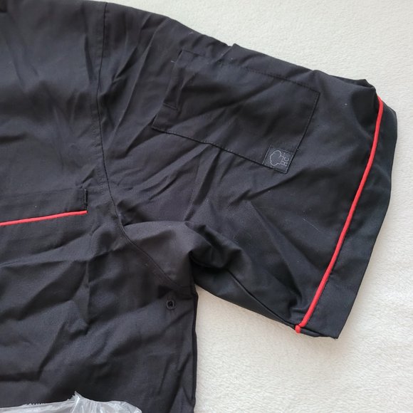 Happy Chef | NEW Signature Chef Coat | Unisex Black/Red Medium - Picture 12 of 14